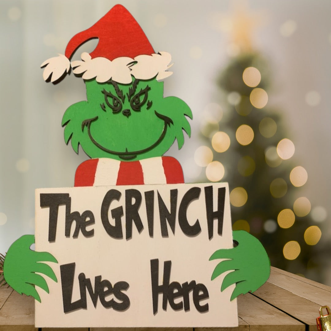 Grinch Lives Here Sign