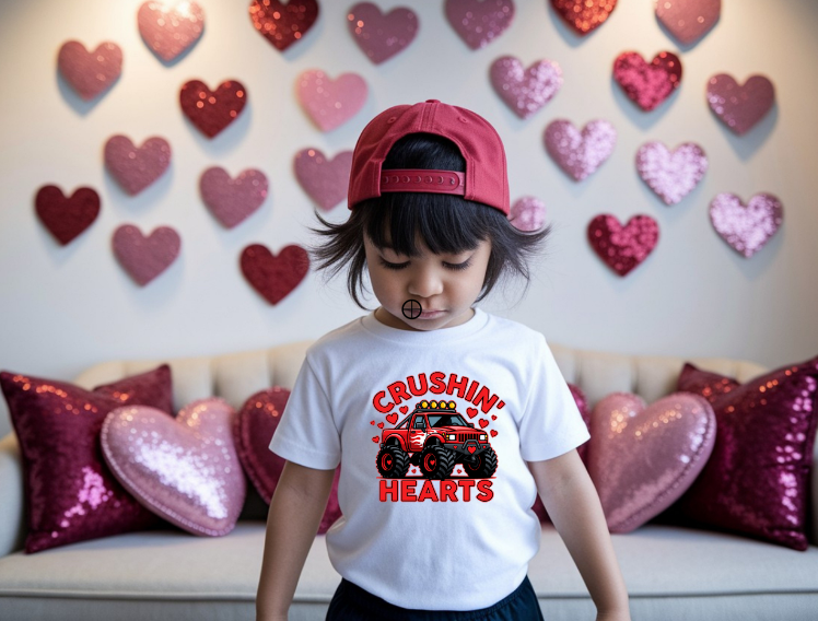 Valentine Boy's Crushin' Hearts Truck T-shirt